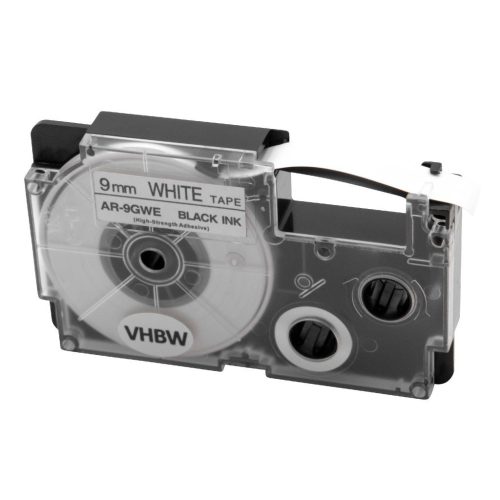 VHBW Casio XR-9GWE Label Tape - 9mm Black-White