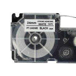 VHBW Casio XR-24GWE Etikettenband, 24 mm, Schwarz-Weiß