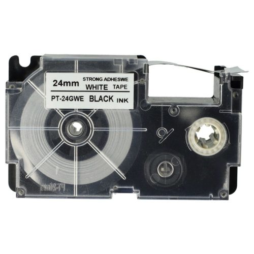 VHBW Casio XR-24GWE Etikettenband, 24 mm, Schwarz-Weiß