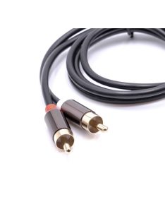 3,5 mm-2x RCA AUX Audio Kábel, Fekete