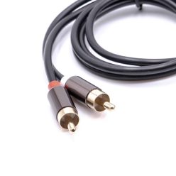 3,5 mm-2x RCA AUX Audio Kábel, Fekete