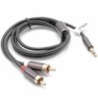 VHBW 3,5 mm-2x RCA AUX Audio Kábel, Fekete