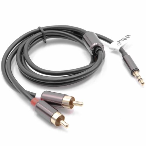 VHBW 3,5 mm-2x RCA AUX Audio Kábel, Fekete