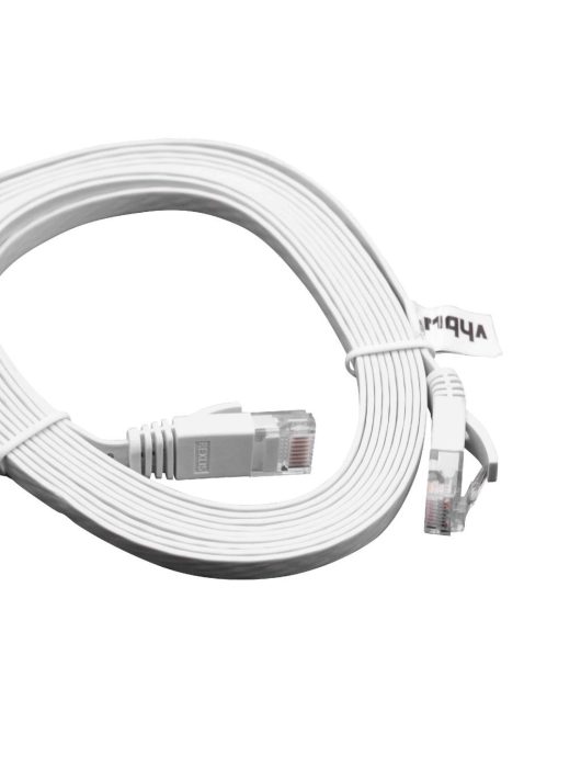 Ethernet Kábel Cat.6 - 3 m, Fehér, Lapos