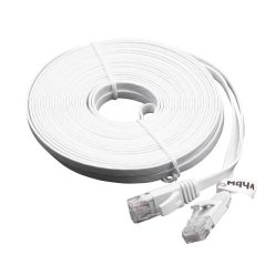 VHBW Ethernet Kábel Cat.6 - 10 m, Fehér, Lapos