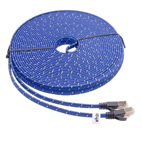 Ethernet Kábel Cat.7 - 15m, Kék, Lapos