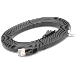 Ethernet Kábel Cat.7 - 3m, Fekete, Lapos