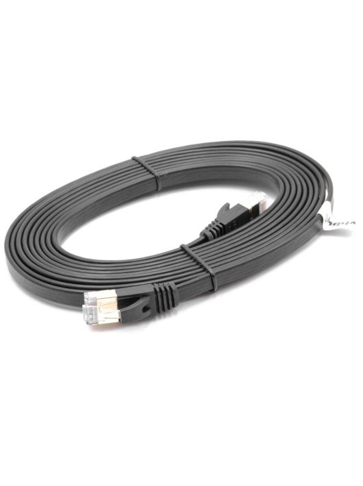 Ethernet Kábel Cat.7 - 3m, Fekete, Lapos