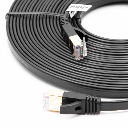 VHBW Ethernet Kábel Cat.7 - 8m, Fekete, Lapos