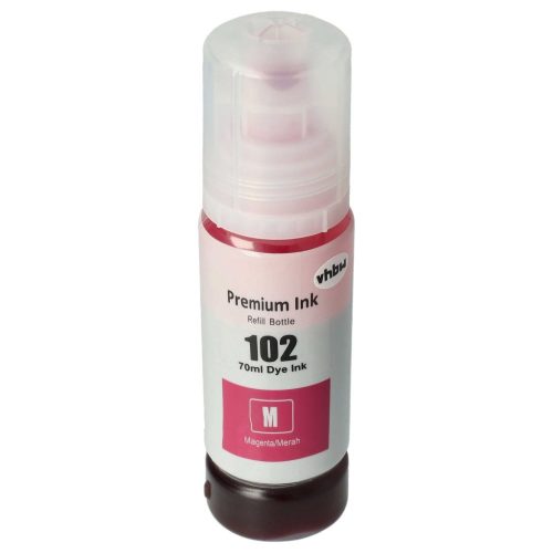 VHBW Epson 102 Dye Magenta Refill Ink, C13T03R340, 70 ml