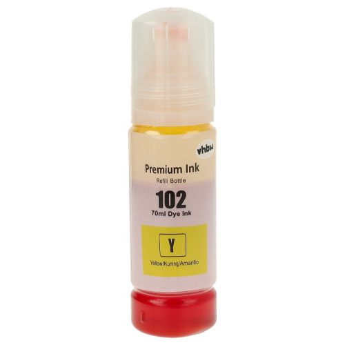 VHBW Epson 102 Yellow Refill Ink Dye, C13T03R440, 70 ml