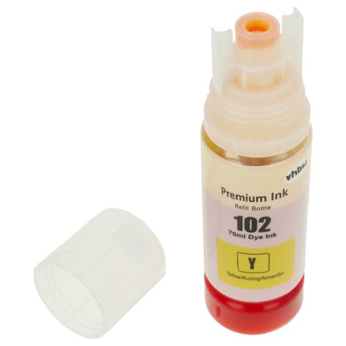 VHBW Epson 102 Yellow Refill Ink Dye, C13T03R440, 70 ml