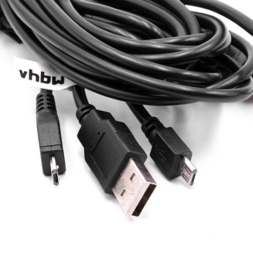 VHBW Sony PS4 DlShock 4 Controller USB Charging Cable - Y Cable, 3.41 m, Black