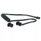VHBW Acoustic Tube for Headphones - 2x earphones, Black, Transparent