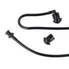 VHBW Acoustic Tube for Headphones - 2x earphones, Black, Transparent