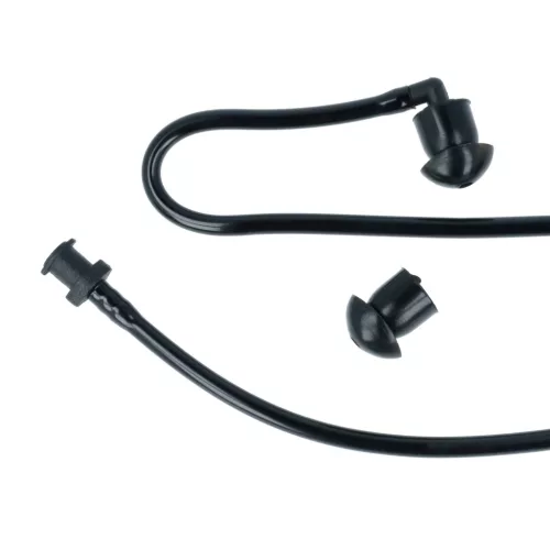 VHBW Acoustic Tube for Headphones - 2x earphones, Black, Transparent