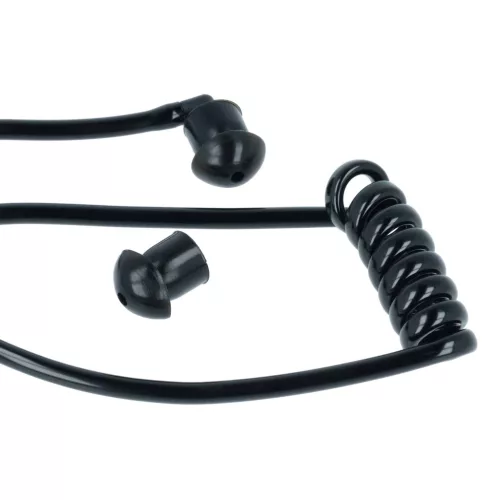 VHBW Acoustic Tube for Headphones - 2x earphones, Black, Transparent