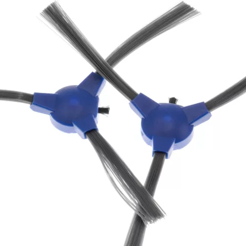VHBW 2x Side Brush Eufy / Tesvor, 3 Arm, Black / Gray / Blue