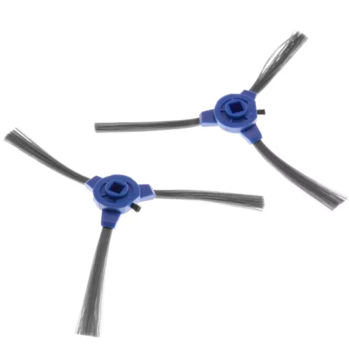VHBW 2x Side Brush Eufy / Tesvor, 3 Arm, Black / Gray / Blue