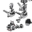 VHBW Gitarren Stimmmechaniken Kappen 3R3L für E-Gitarre, Akustikgitarre, Banjo - 8 mm Bohrung, silber