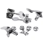 VHBW Bassgitarre Stimmmechanik Kappen 4L - 18,5 mm Bohrung, Silber / Verchromt