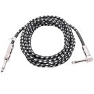 VHBW Guitar Audio Cable - Compatible with 6.35 mm Audio Jack, 3 m, Straight Right Angle, Braided