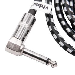   VHBW Guitar Audio Cable - Compatible with 6.35 mm Audio Jack, 3 m, Right Angle, Braided