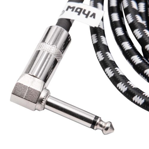 VHBW Guitar Audio Cable - Compatible with 6.35 mm Audio Jack, 3 m, Right Angle, Braided