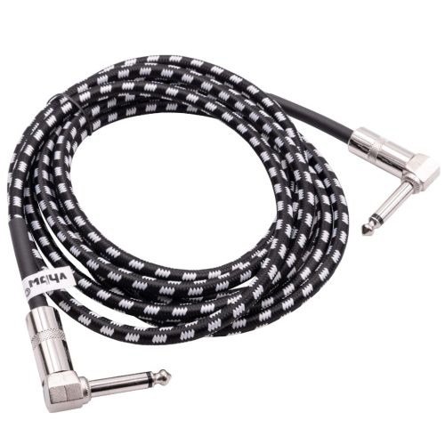 VHBW Guitar Audio Cable - Compatible with 6.35 mm Audio Jack, 3 m, Right Angle, Braided