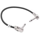 VHBW Guitar Cable 6.35 mm Jack Plug - 15 cm, Flat, Black/Silver