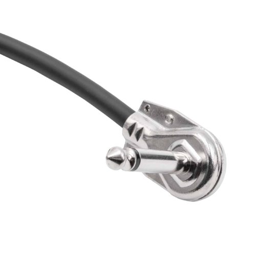 VHBW Guitar Cable 6.35 mm Jack Plug - 15 cm, Flat, Black/Silver