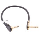 VHBW Guitar Cable 6.35 mm Jack Plug - 30 cm, Flat, Gold/Black