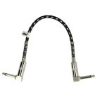 VHBW Guitar Cable 6.35 mm Jack Plug - 30 cm, Braided, White/Silver