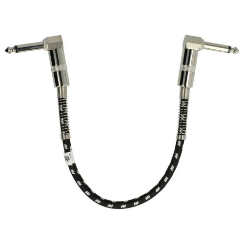 VHBW Guitar Cable 6.35 mm Jack Plug - 30 cm, Braided, White/Silver