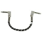 VHBW Guitar Cable 6.35 mm Jack Plug - 30 cm, Braided, White/Silver