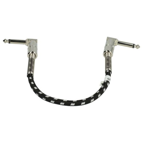 VHBW Guitar Cable 6.35 mm Jack Plug - 30 cm, Braided, White/Silver