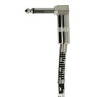 VHBW Guitar Cable 6.35 mm Jack Plug - 30 cm, Braided, White/Silver