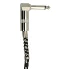 VHBW Guitar Cable 6.35 mm Jack Plug - 30 cm, Braided, White/Silver