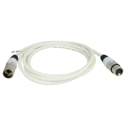 VHBW DMX Cable - XLR Plug XLR Socket, 3 Pin, 200 cm, White