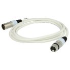 VHBW DMX kábel - XLR dugó XLR aljzat, 3 tűs, 200 cm, fehér