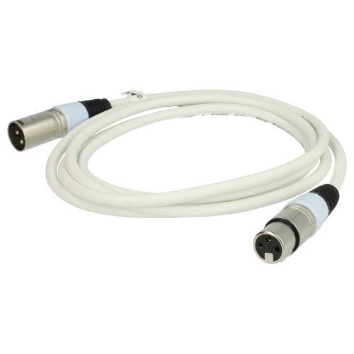 VHBW DMX kábel - XLR dugó XLR aljzat, 3 tűs, 200 cm, fehér
