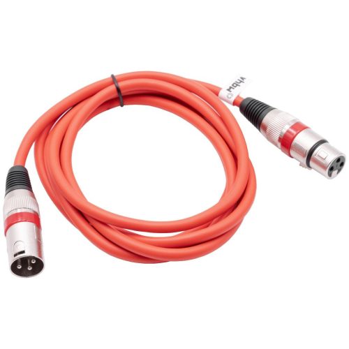 DMX Kábel - XLR Dugó XLR Aljzat, 3 Tűs, 200 cm, Piros