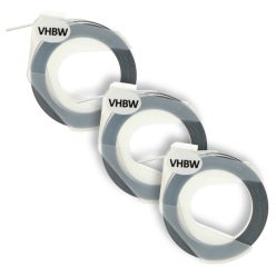   VHBW 3D Embossed Label Tape Dymo 520109, 0898130, S0898130 replacement - 9 mm White-Black