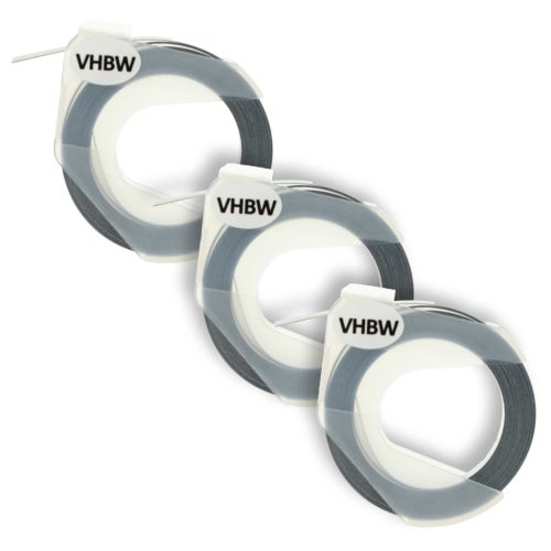 VHBW 3D Embossed Label Tape Dymo 520109, 0898130, S0898130 replacement - 9 mm White-Black