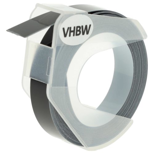 VHBW 3D Embossed Label Tape Dymo 520109, 0898130, S0898130 replacement - 9 mm White-Black