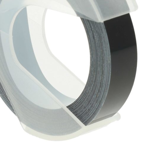 VHBW 3D Embossed Label Tape Dymo 520109, 0898130, S0898130 replacement - 9 mm White-Black
