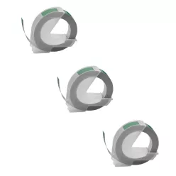   VHBW 3D Curved Label Tape Dymo 520105, instead of S0898160 - 9 mm White-Green