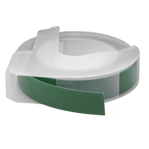 VHBW 3D Curved Label Tape Dymo 520105, instead of S0898160 - 9 mm White-Green