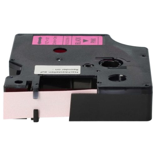 VHBW Dymo D1 Label Tape, 1933238-1, 12 mm, Black-Pink