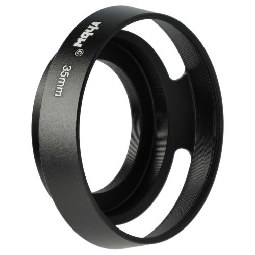 VHBW 35 mm Lens Hood - 51 mm Filter Thread, Black, Round, with Grooves